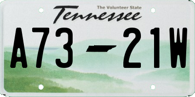 TN license plate A7321W