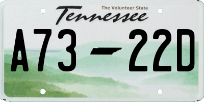 TN license plate A7322D