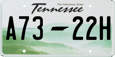 TN license plate A7322H