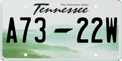 TN license plate A7322W