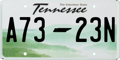 TN license plate A7323N