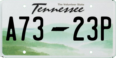 TN license plate A7323P