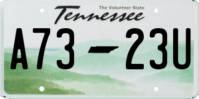 TN license plate A7323U