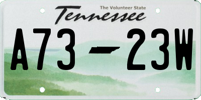 TN license plate A7323W