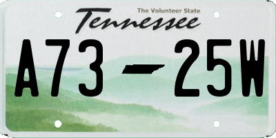 TN license plate A7325W