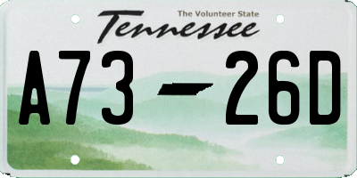 TN license plate A7326D