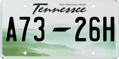 TN license plate A7326H