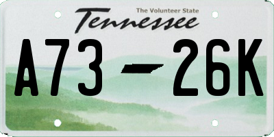 TN license plate A7326K