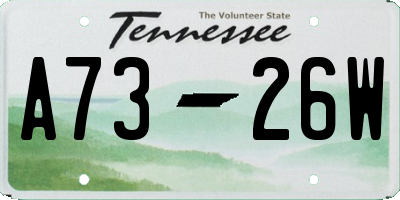 TN license plate A7326W