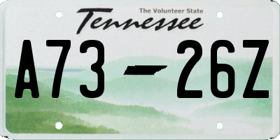 TN license plate A7326Z