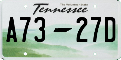 TN license plate A7327D