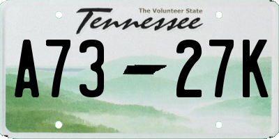 TN license plate A7327K