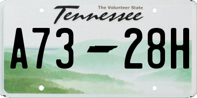 TN license plate A7328H