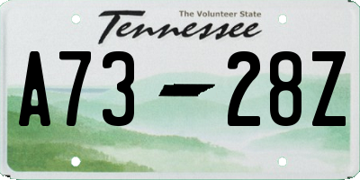 TN license plate A7328Z