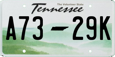 TN license plate A7329K