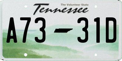 TN license plate A7331D