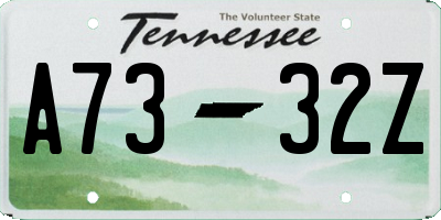 TN license plate A7332Z