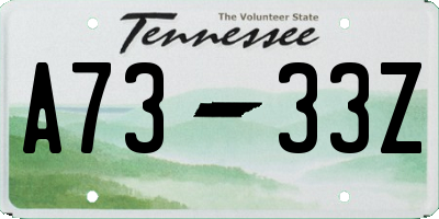 TN license plate A7333Z