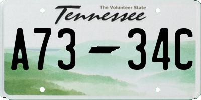 TN license plate A7334C
