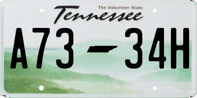 TN license plate A7334H