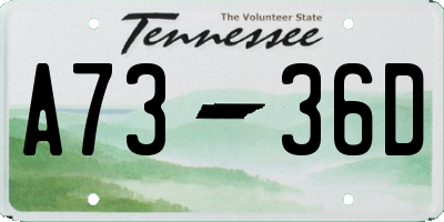 TN license plate A7336D