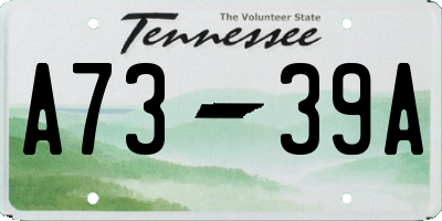TN license plate A7339A