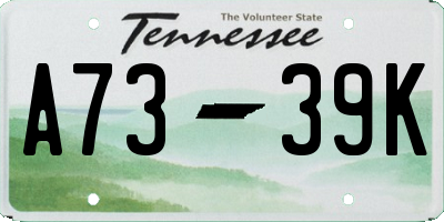 TN license plate A7339K