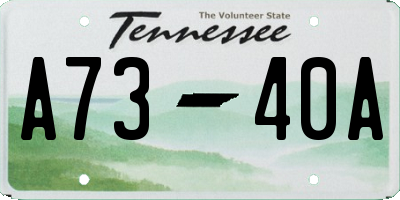 TN license plate A7340A