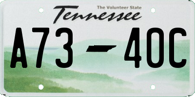 TN license plate A7340C