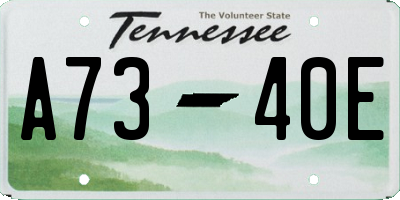 TN license plate A7340E