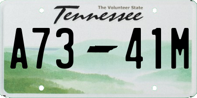 TN license plate A7341M