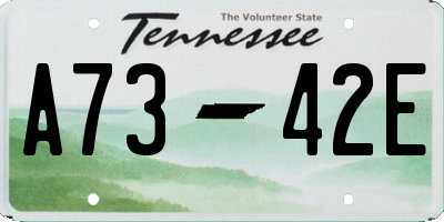 TN license plate A7342E