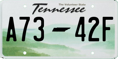 TN license plate A7342F
