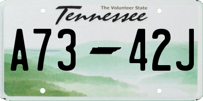 TN license plate A7342J