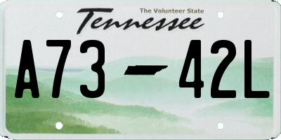 TN license plate A7342L
