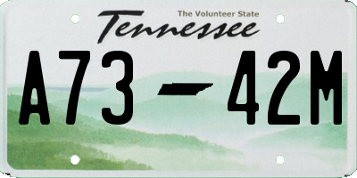 TN license plate A7342M