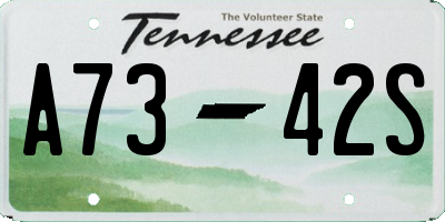TN license plate A7342S