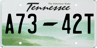 TN license plate A7342T