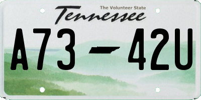 TN license plate A7342U