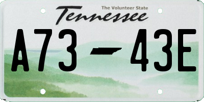 TN license plate A7343E