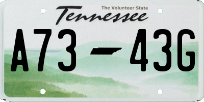 TN license plate A7343G