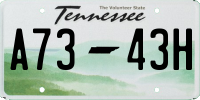 TN license plate A7343H