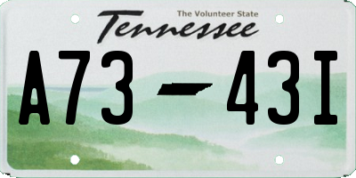 TN license plate A7343I