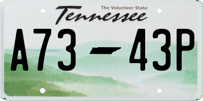 TN license plate A7343P