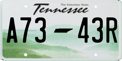 TN license plate A7343R