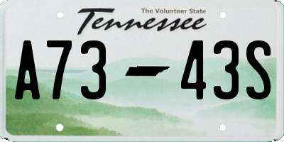 TN license plate A7343S