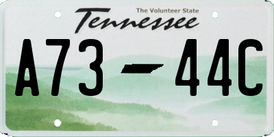 TN license plate A7344C