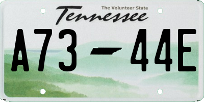 TN license plate A7344E