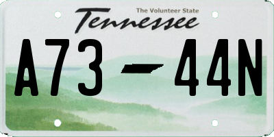 TN license plate A7344N