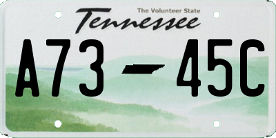 TN license plate A7345C